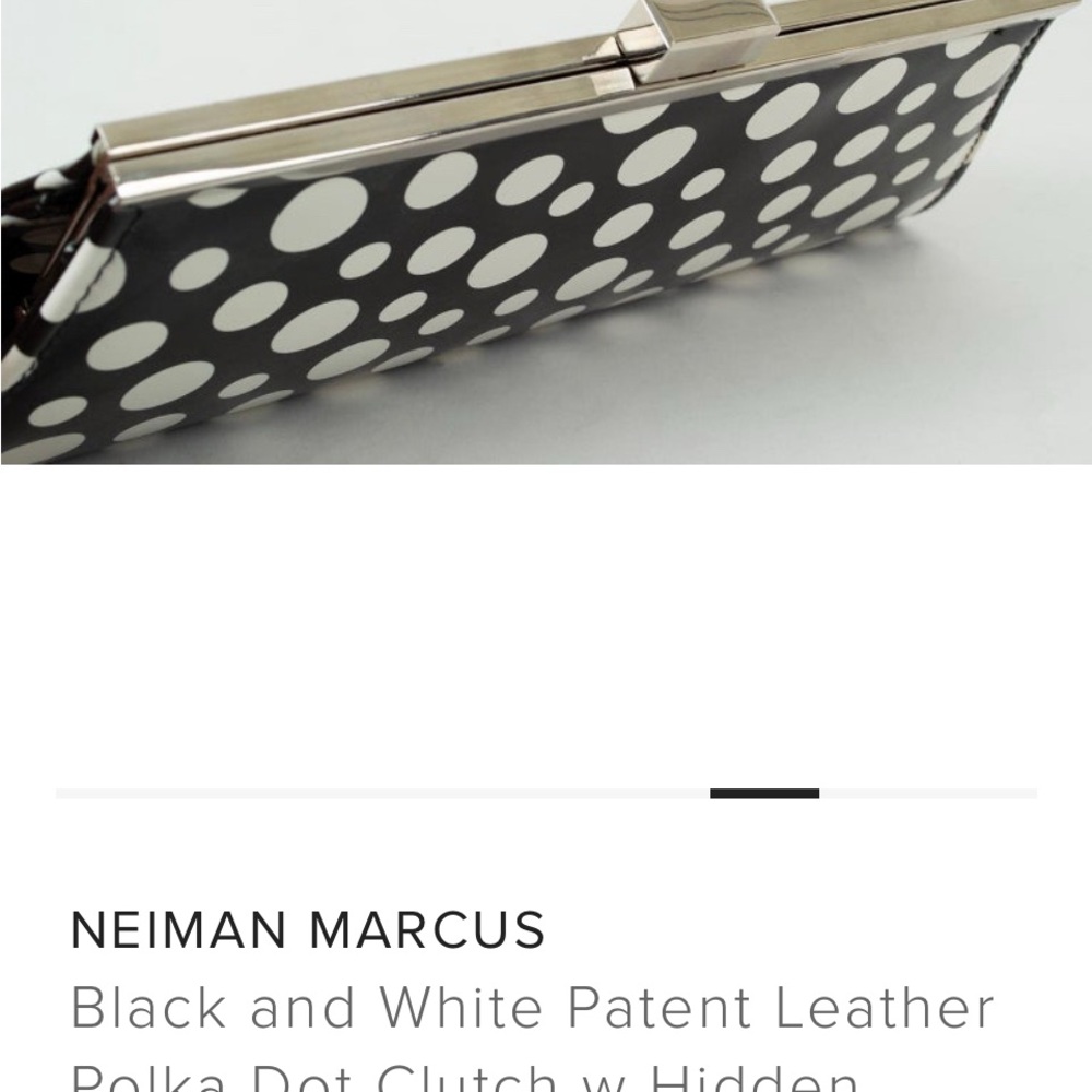 Polka Dot Clutch Bag - Black and White - Picture 8 of 10